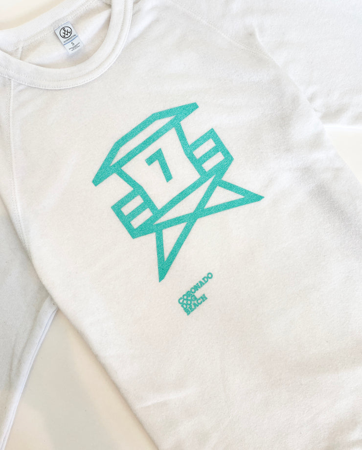 Summer Staple Tower 7 Sweatshirt in Super White (Unisex)